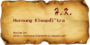 Hornung Kleopátra névjegykártya